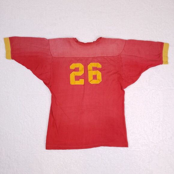 Vintage Russell Southern Football Jersey Red Gold Greek‎ Lettering #26 Rare - Picture 8 of 12